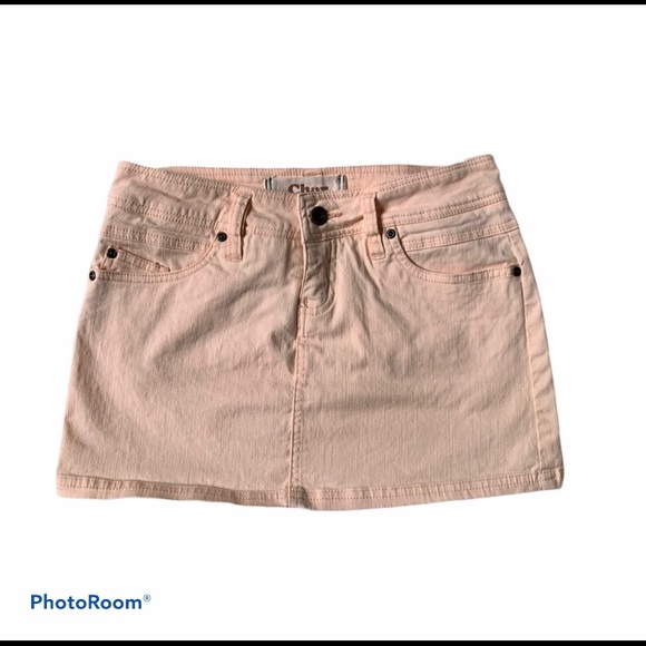 peach denim mini jean skirt by Chor cotton stretch - Picture 10 of 10